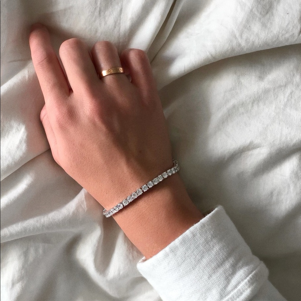 Unisex Gold Tennis Bracelet